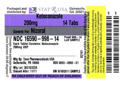 Label Image (Ketoconazole 200mg Lab 998)